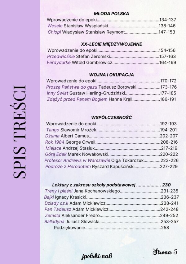 Notatki do matury 2026 - opracowanie lektur i epok - obrazek 3