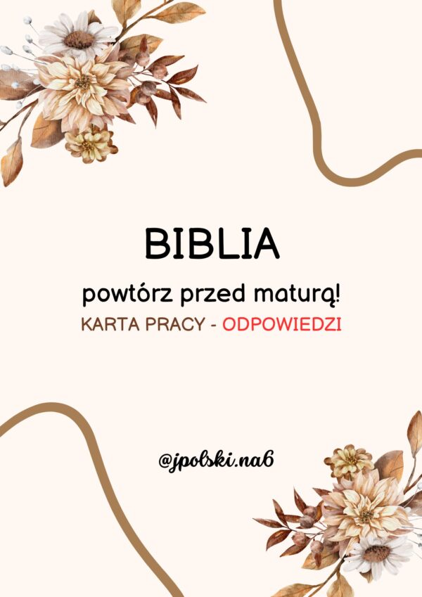 KARTA PRACY ,,BIBLIA'' + ODPOWIEDZI - obrazek 3