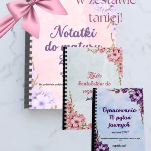 ZESTAW MATURALNY Notatki do matury 2027 + zbiór kontekstów do rozprawki + opracowania 76 pytań jawnych